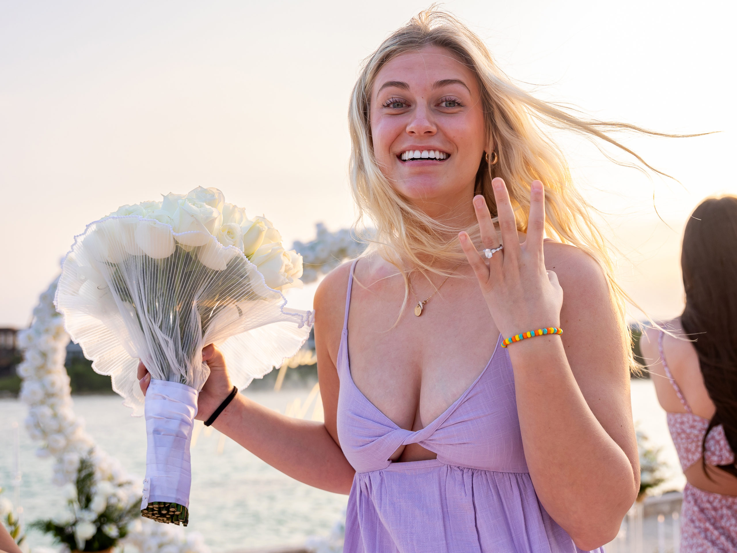 Sunset marriage proposal at Conrad Tulum