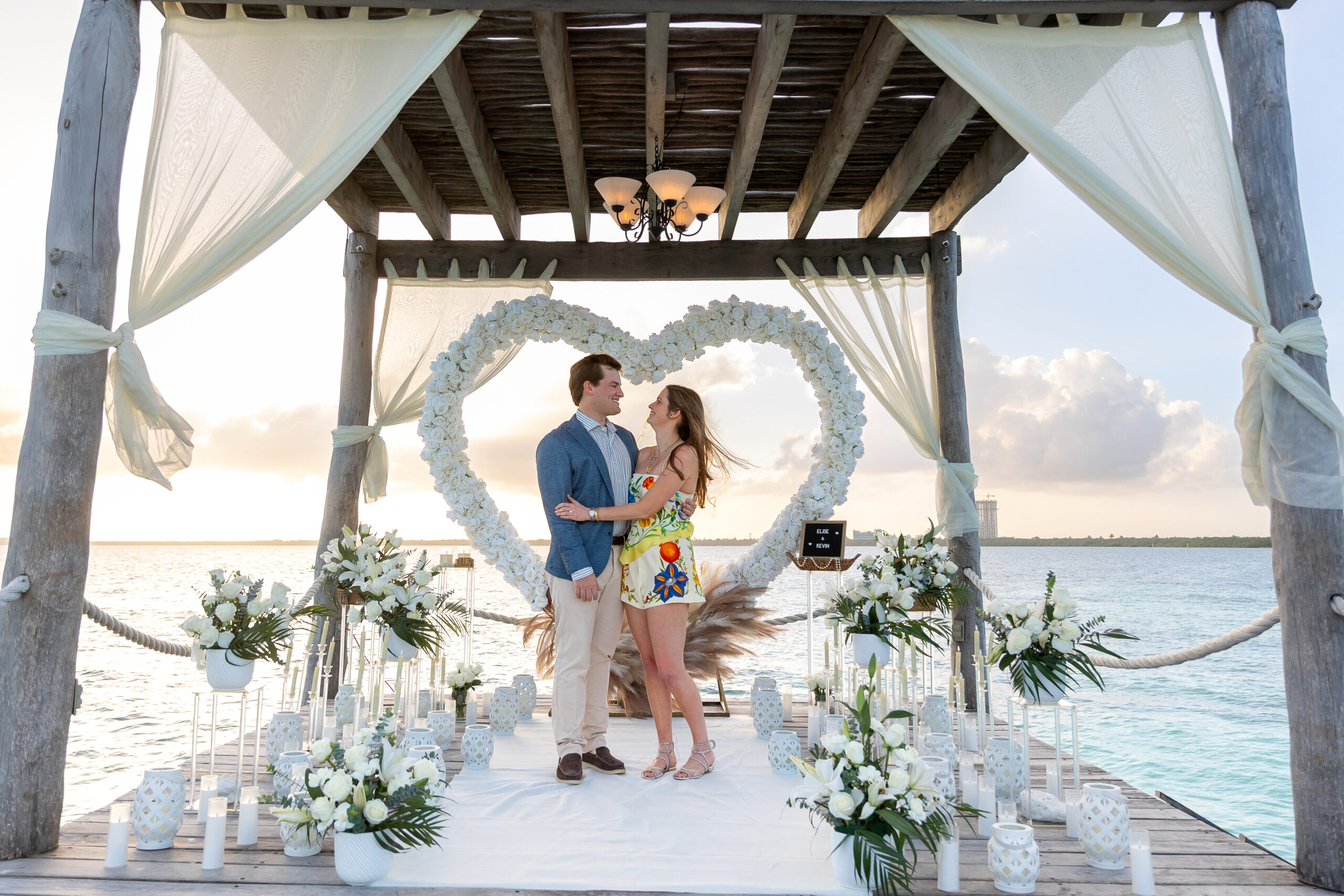 Private oceanfront proposal setting at NIZUC Resort and Spa in Cancun