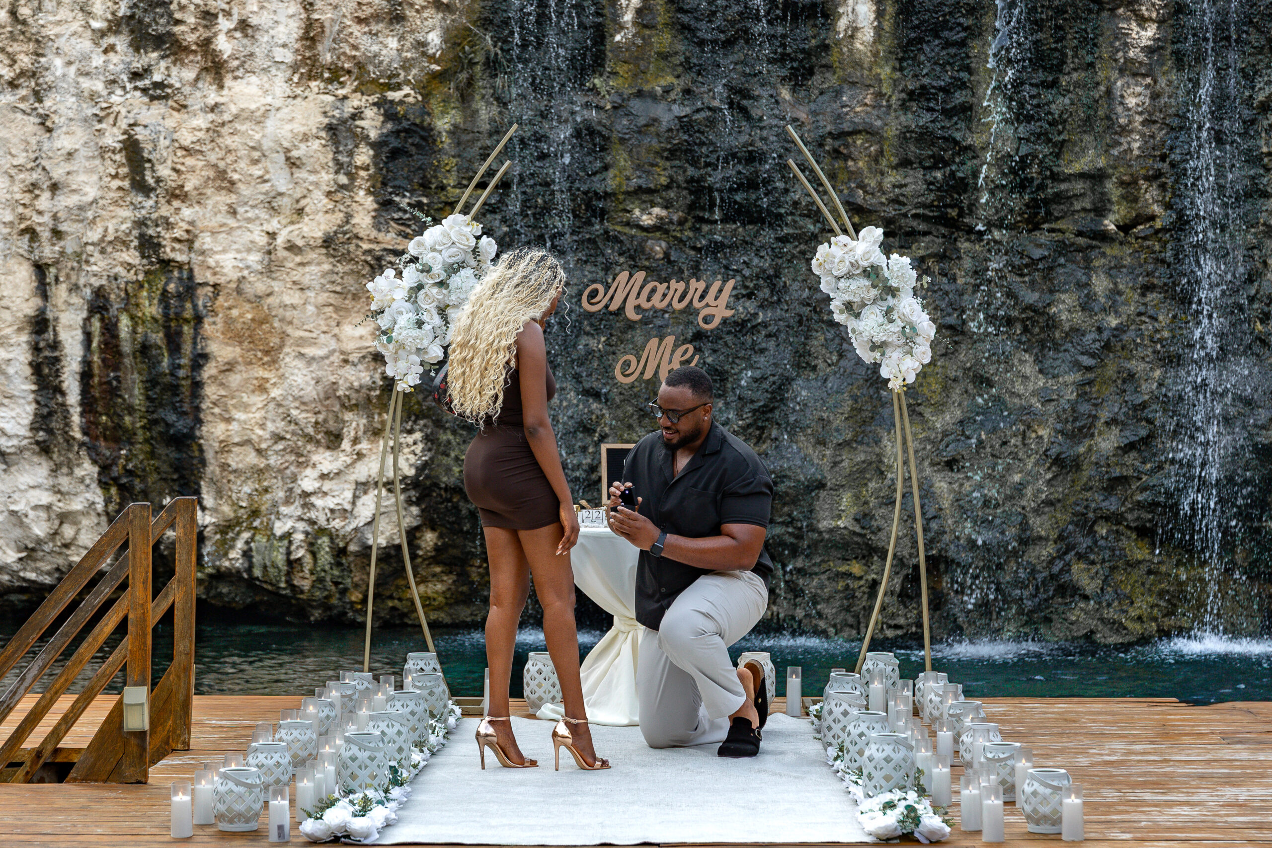 Private cenote proposal surrounded by turquoise water and jungle in Riviera Maya